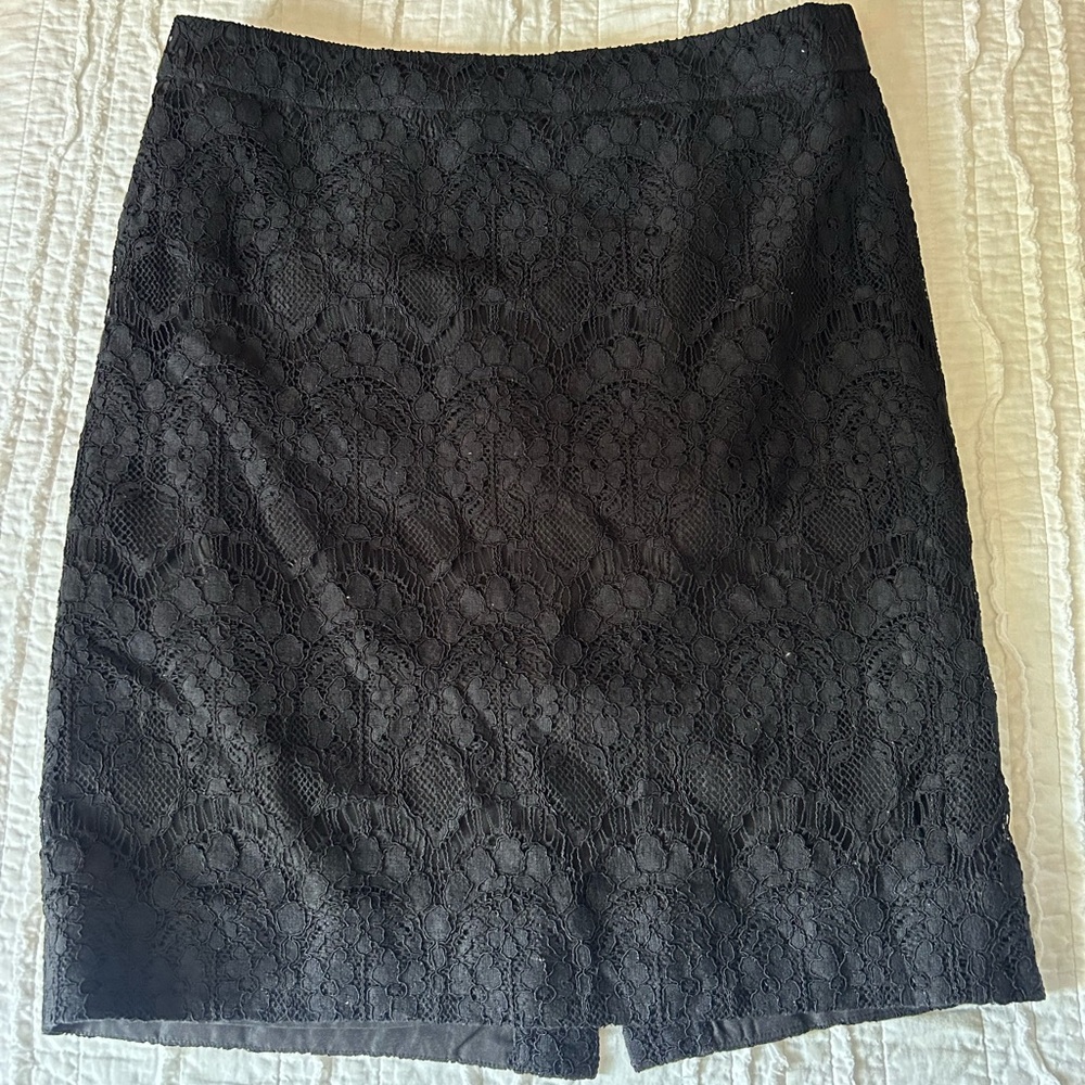 J. Crew Black Lace Mini Skirt